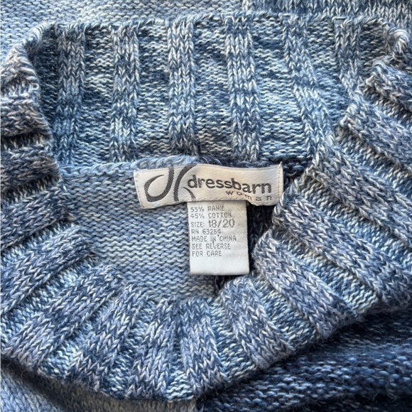 Vintage Patchwork Blue Colorblock Knit Sweater | Dressbarn Woman Plus 18/20/XXL - Picture 3 of 15